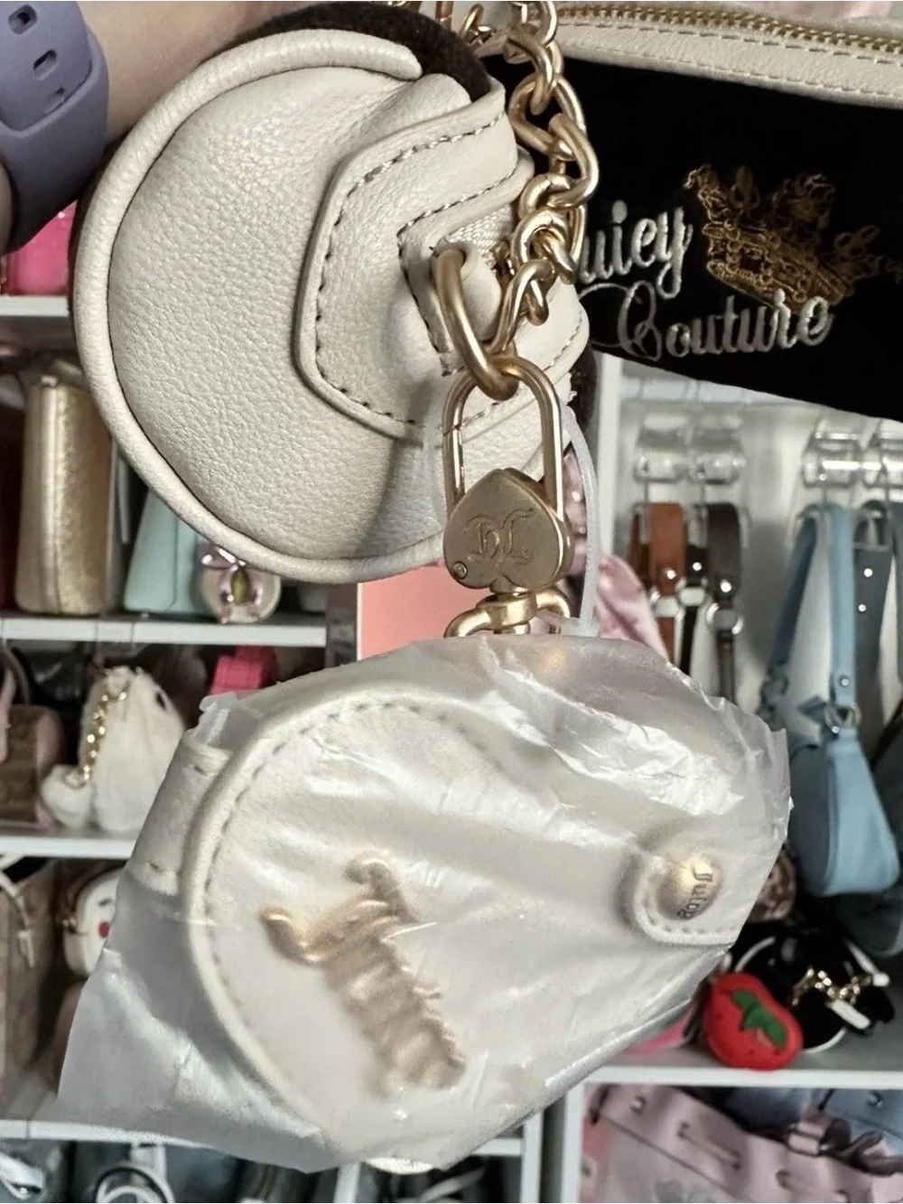 Two Juicy Couture Barrel Bags Wristlets with mirrors (RARE!)